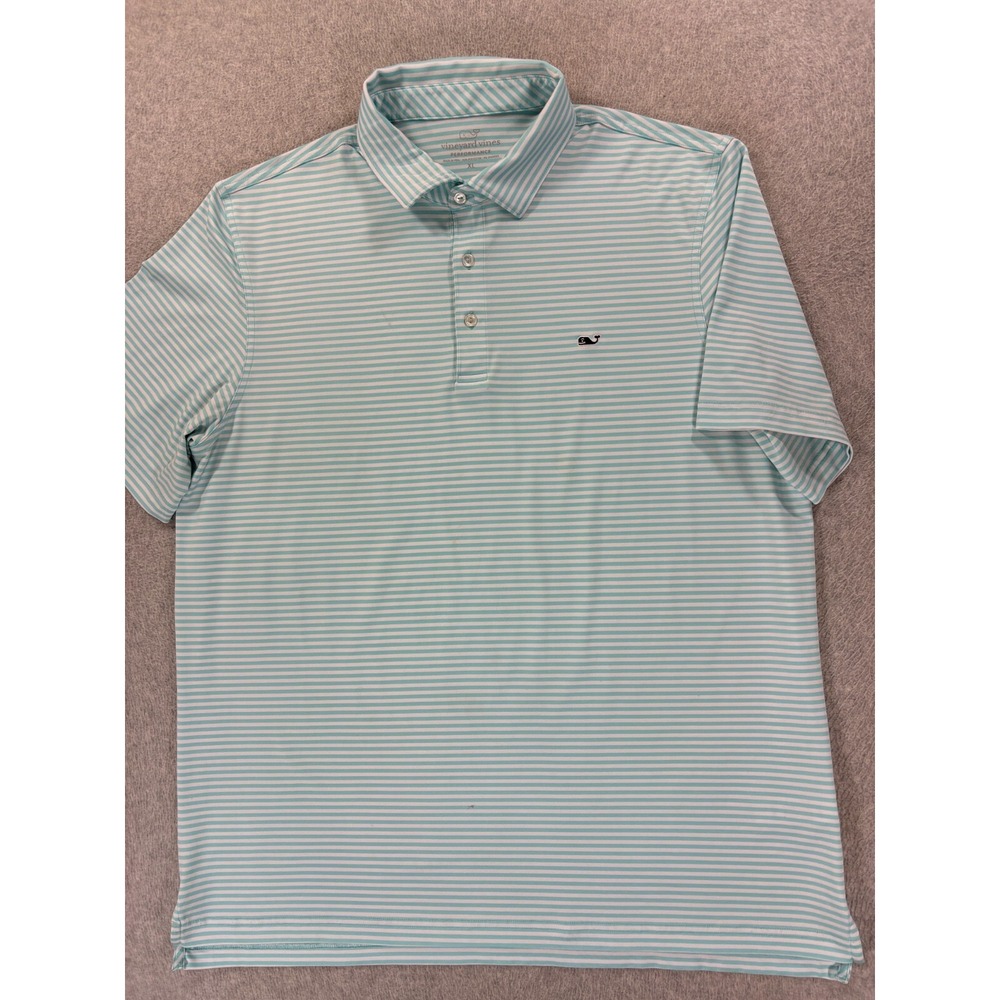 Vineyard Vines Performance Striped S/S Polo Shirt (Men's XL) Blue/White